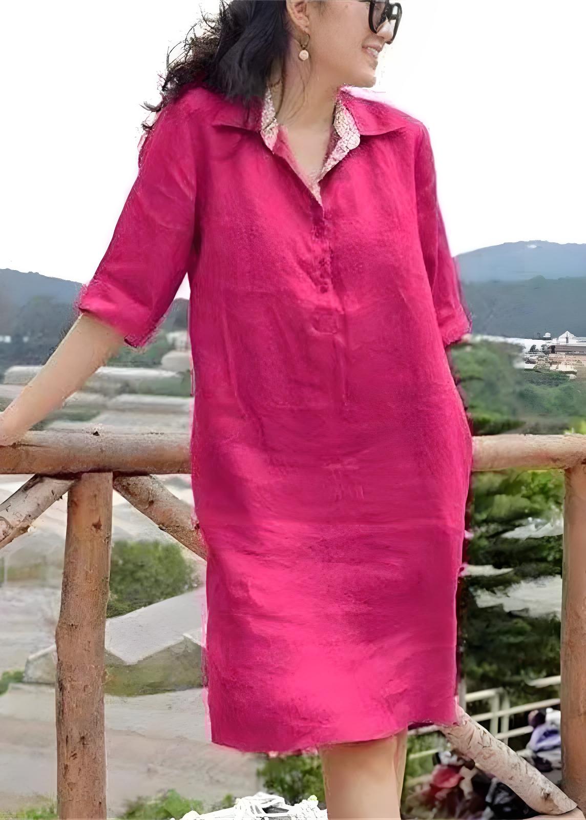 Women's Yellow Peter Pan Collar Patchwork Vacation Dress Summer