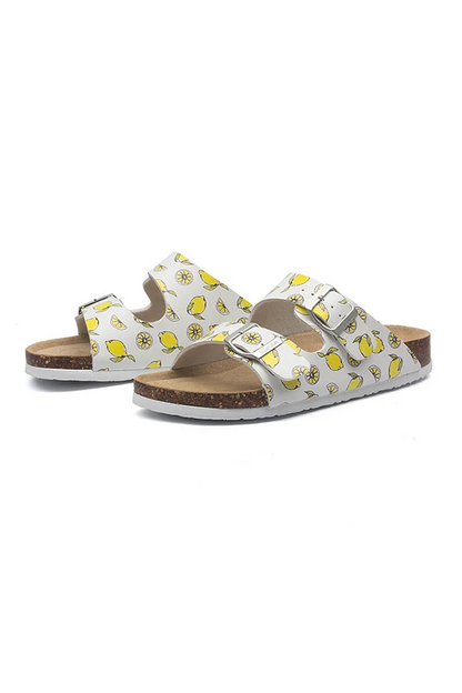 Women's Beach Floral Vacation Fruit Pattern Buckle Birkenstock Sandals