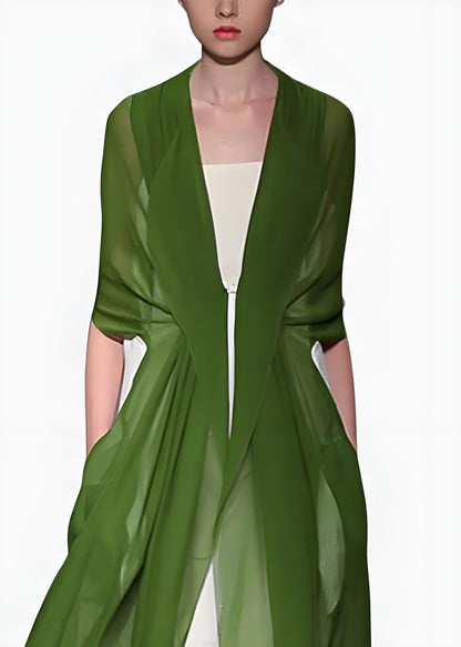 Women's Elegant Green Jacket Sunscreen Long Sleeve Summer