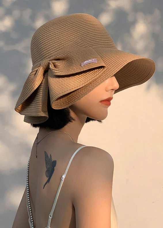 Stylish Bow Straw Bell Hat