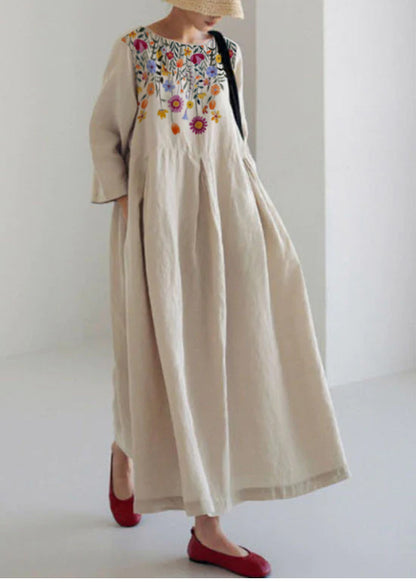 Loose Cotton Linen Dress