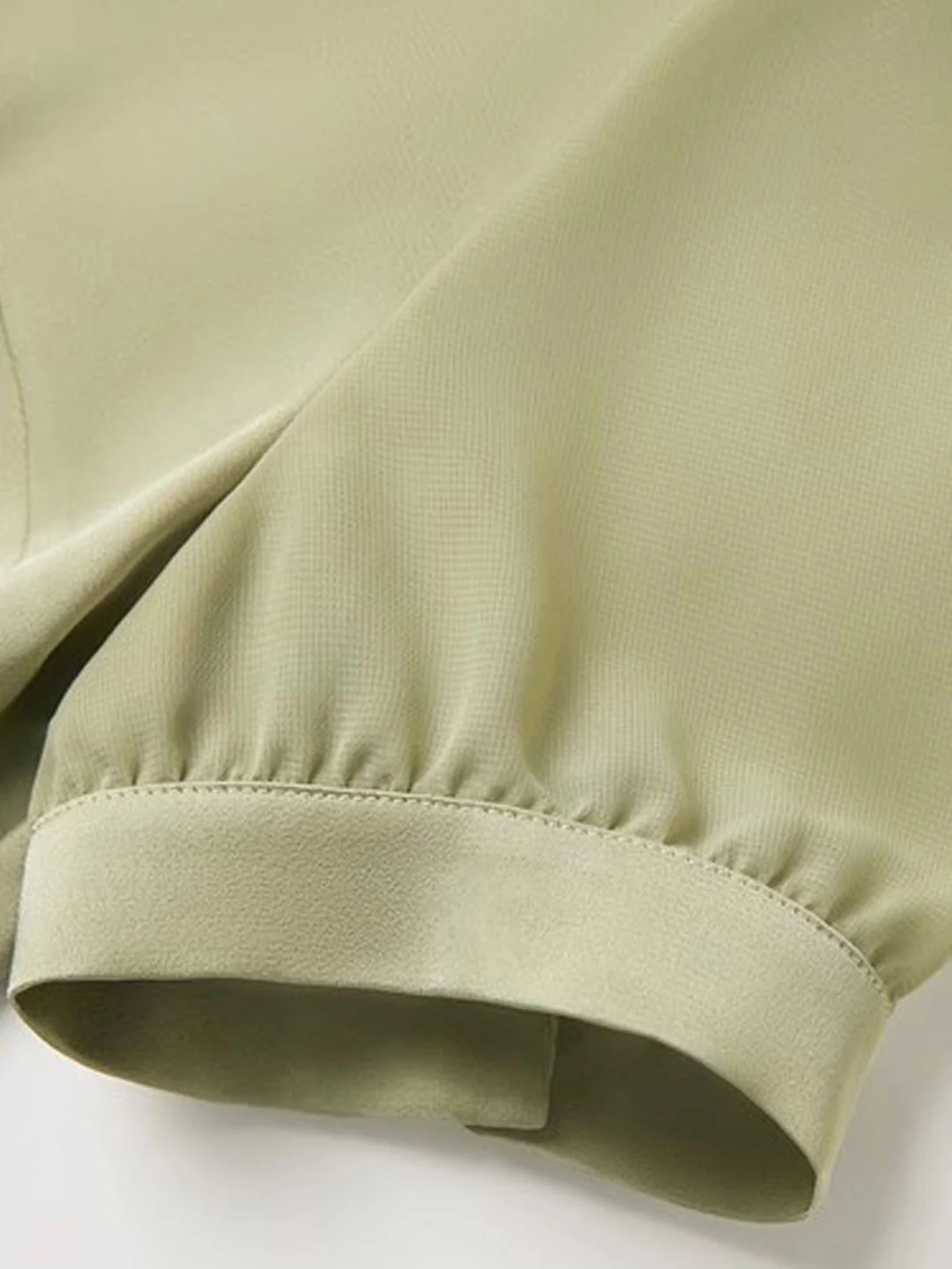 Elegant Lapel Bubble Sleeve Satin Short Sleeve Blouse Top