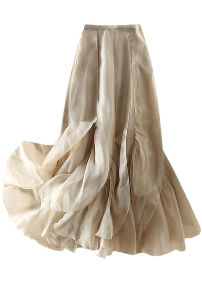 Italian Patchwork Wrinkled Irregular Skirt