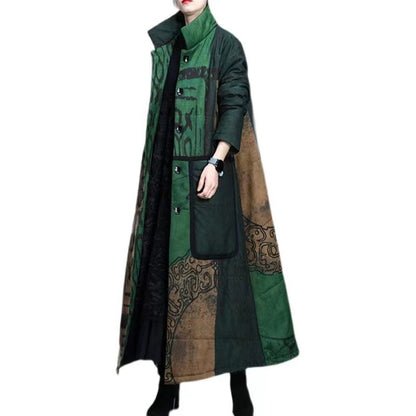 Printed Pocket Thickened Cotton Jacket