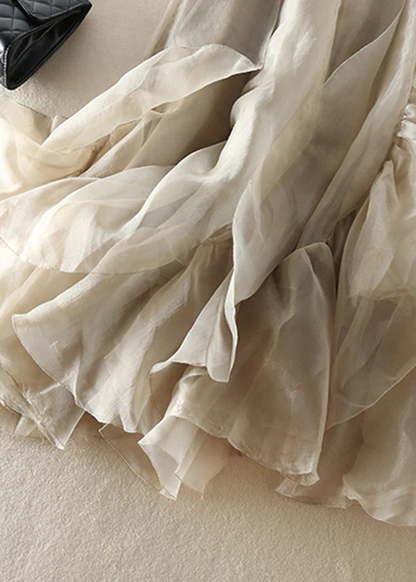 Italian Patchwork Wrinkled Irregular Skirt