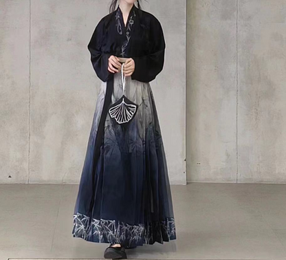 Elegant Printed Floral Sheer Pleated Skirt