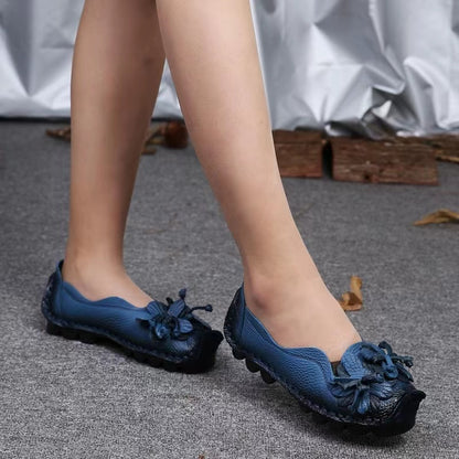 Bohemian Leather Floral Patchwork Flats