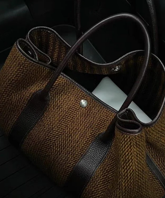 Women's Chocolate Color Large Capacity Crossbody Handbag Tote Bag