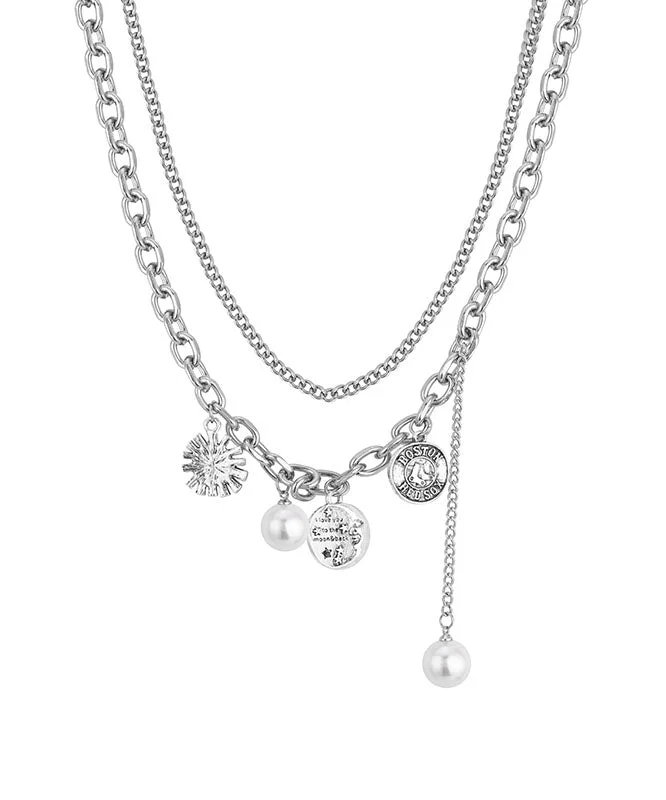 Fashion Gold Pearl Smiley Lasso Necklace