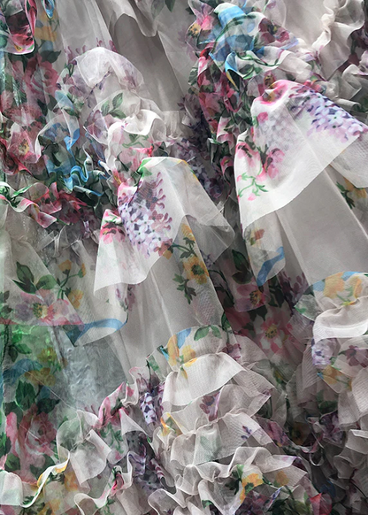 Women's Floral Ruffle Tulle Cake Dress Spring Summer
