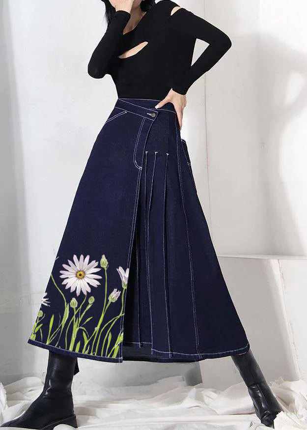 Zipper Asymmetric Design  Bodycon Dress Blue