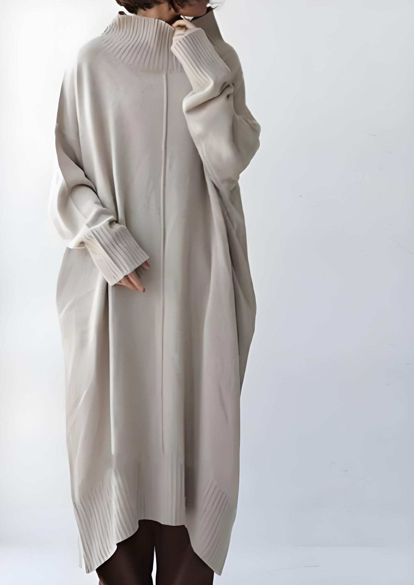 Italian Long Knit Dress High Neck Spring