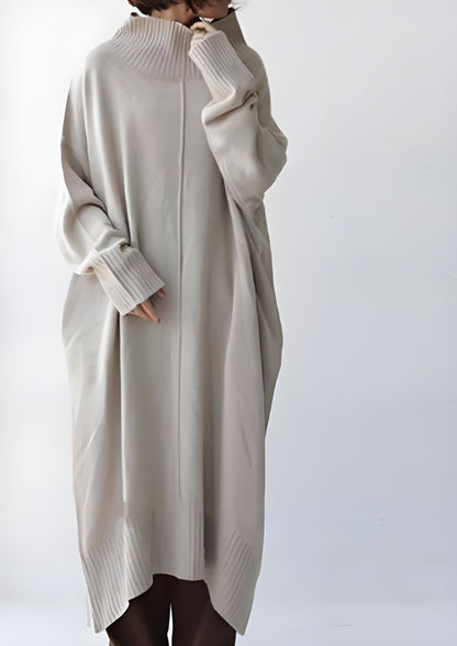 Italian Long Knit Dress High Neck Spring