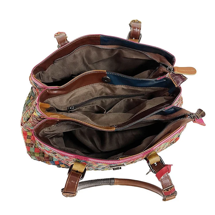 Women's Multicolor Leather Handbag