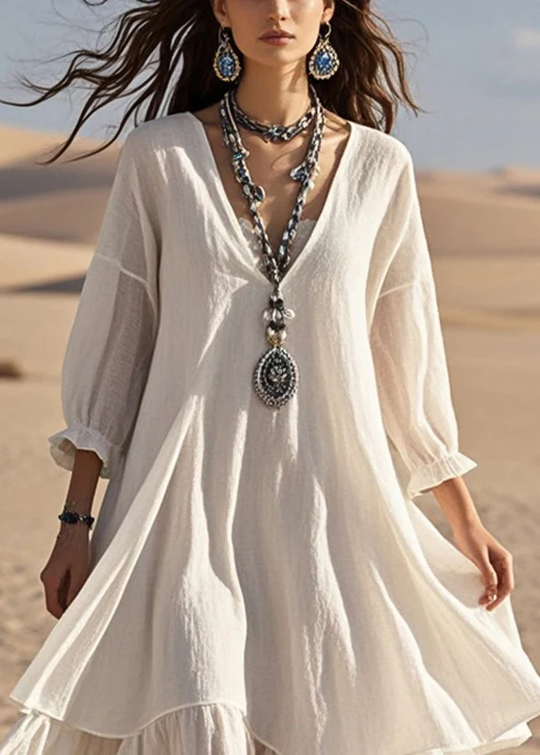 Women's Original Oversized Patchwork Cotton Dress Spring