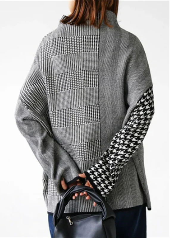 High Neck Green Pullover Sweater