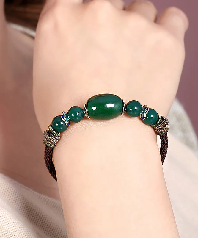 Hand-Woven Agate Cloisonné Charm Bracelet