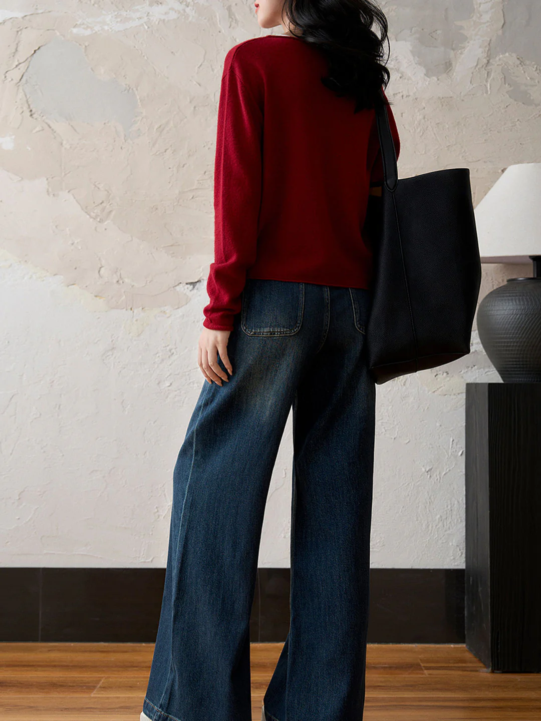 Women's Large Size High Waist Wide Jeans Spring