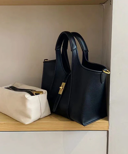Women's Khaki Durable Faux Leather Tote Bag