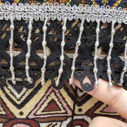 Loose Fringe Embroidered Beaded Denim Jacket