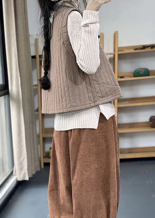 Vintage Collar Patchwork Cotton Vest