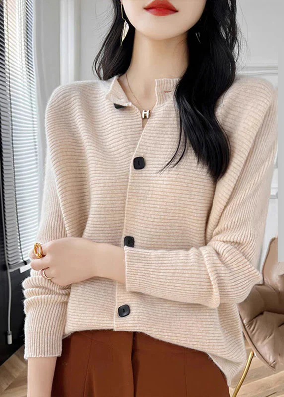 Women's Round Neck Button Down Cotton Knitted Cardigan