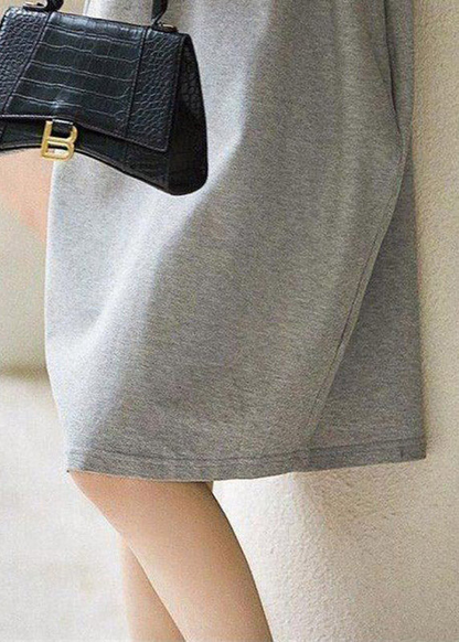 Clashing Black Peter Pan Collar Button Cotton Dress Short Sleeve