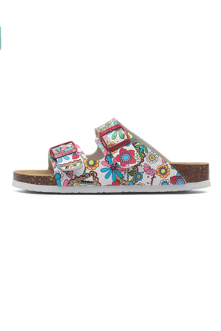 Women's Beach Floral Vacation Fruit Pattern Buckle Birkenstock Sandals