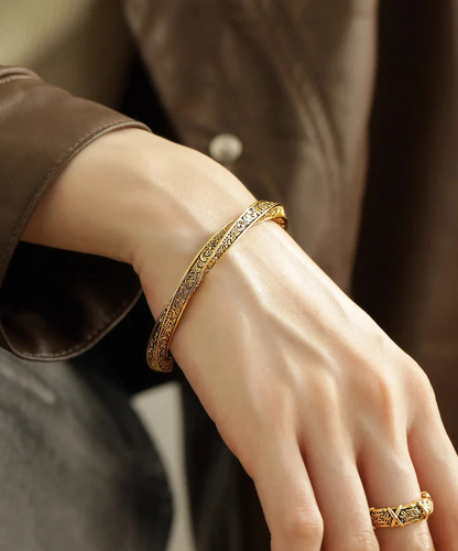 Women's Vintage Gold Antique Gold Bracelet Set of Two