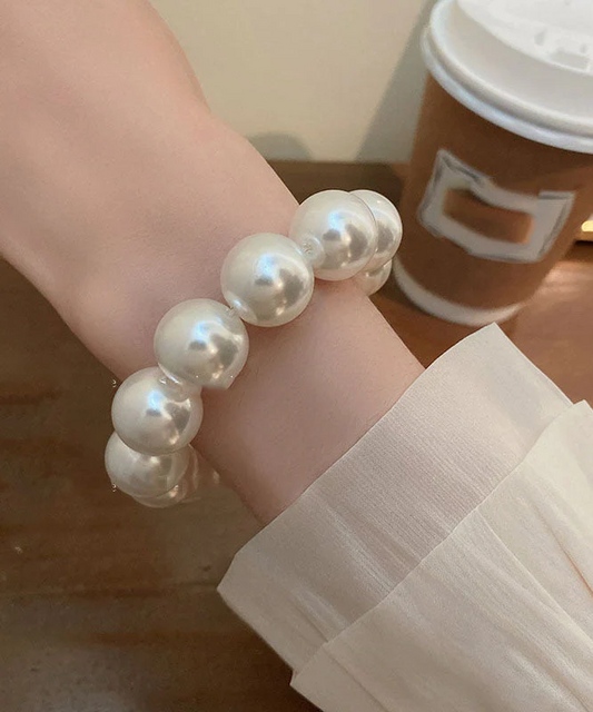 Handmade hand beaded pearl bracelet