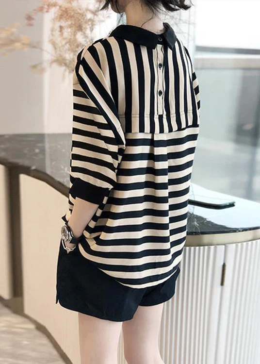 French Patchwork Cotton Short Sleeve Shirt Top
