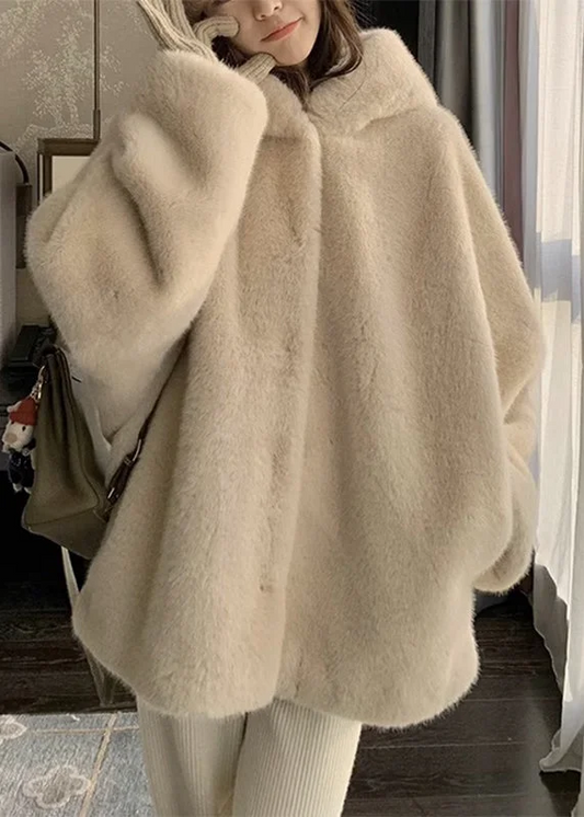Pocket Button Mink Hoodie Jacket Long Sleeve