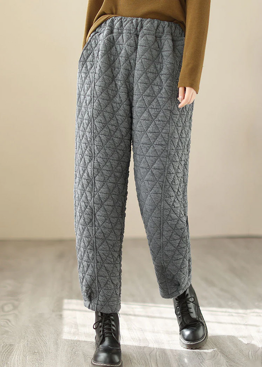 Loose High Waisted Warm Fleece Lantern Pants
