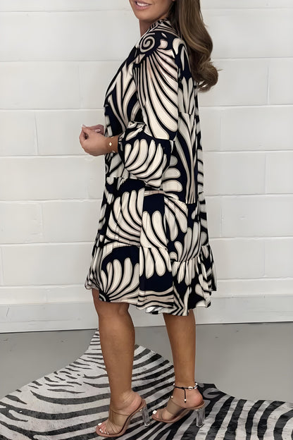 Women's Plus Size Floral Printed Printed Patchwork V-Neck Dresses Dresses