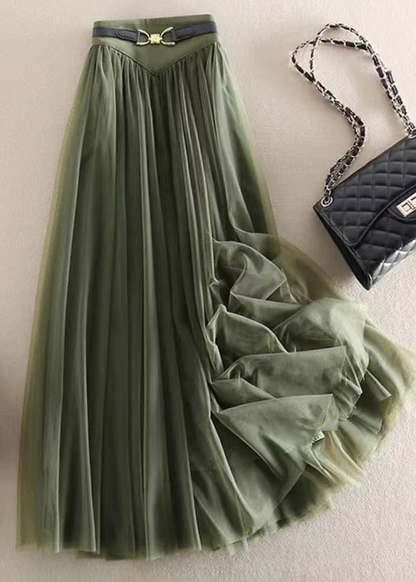Simple pleated quilted tulle bustier skirt
