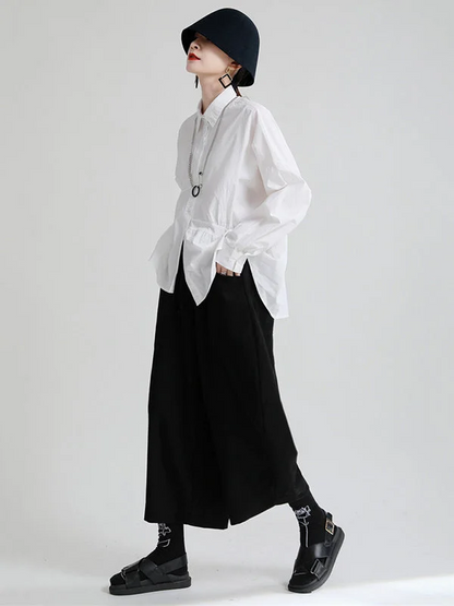 Women's Large Size Casual Solid Colour High Waist Nine Minute Pants