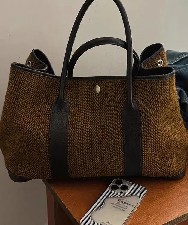 Women's Chocolate Color Large Capacity Crossbody Handbag Tote Bag