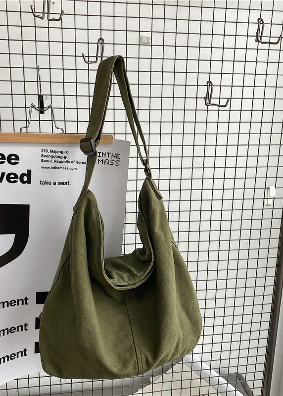 Casual solid colour canvas satchel