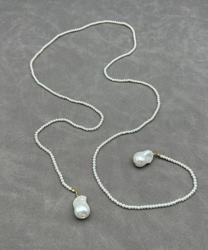 Versatile Pearl Bead Engraved Necklace