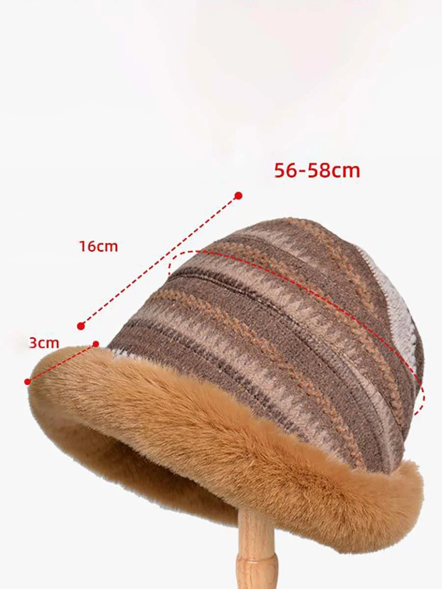 Women's Knit Wool Lined Hat