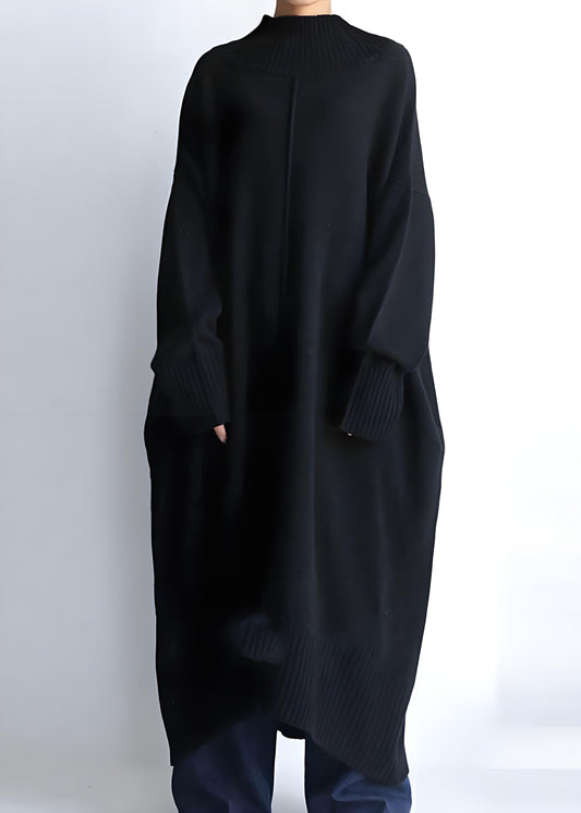 Italian Long Knit Dress High Neck Spring