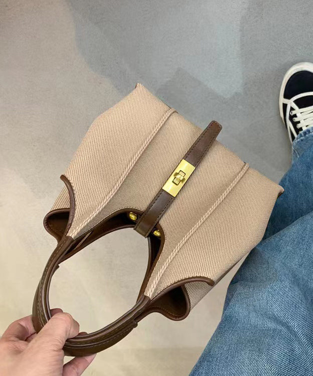 Women's Khaki Durable Faux Leather Tote Bag