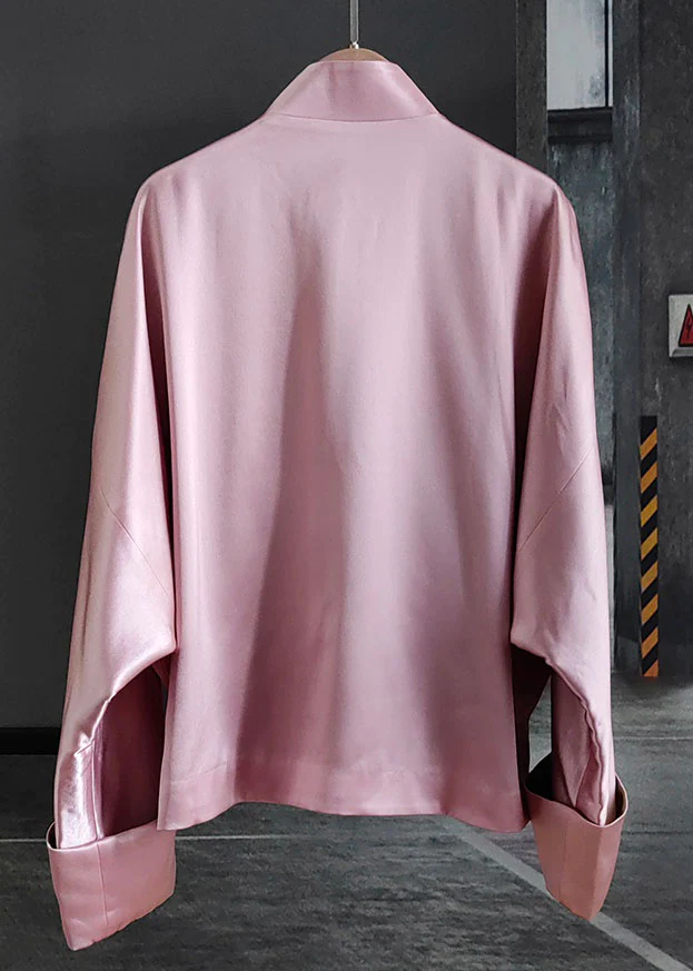 Chinese Style Embroidery Button Patchwork Silk Top