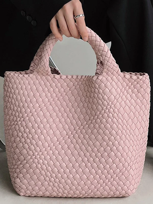 Ladies Beach Holiday Solid Color Woven Tote Bag Tote Bag