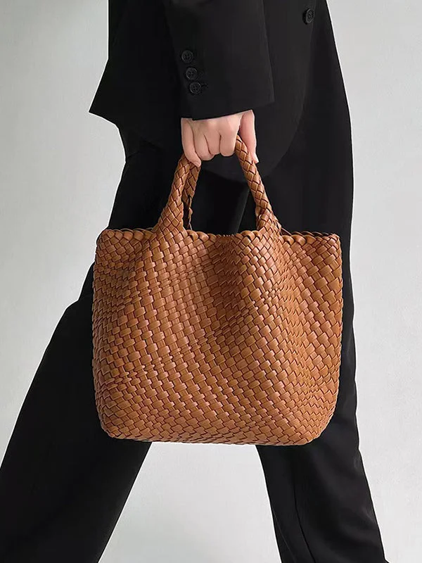Ladies Beach Holiday Solid Color Woven Tote Bag Tote Bag