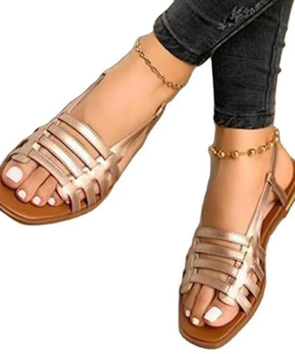 Patchwork Open Toe Hollow Out Hop Walking Beach Sandals