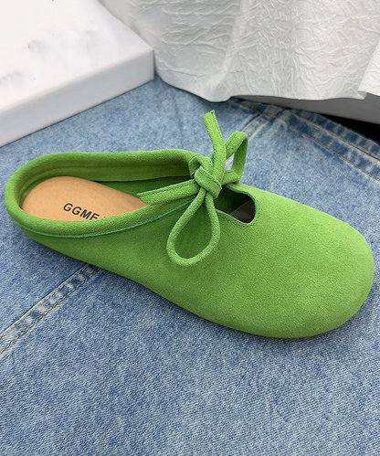 Women's Suede Patchwork Lace-Up Slippers