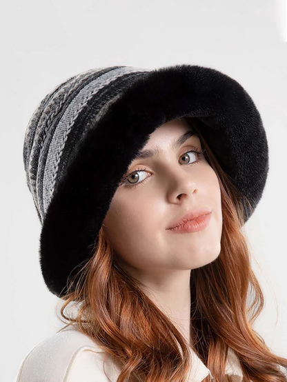 Women's Knit Wool Lined Hat