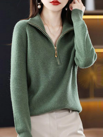 Women's Pullover Zipper Knit Spring