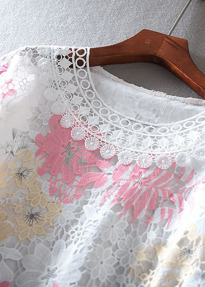 White Embroidered Lace Blouse